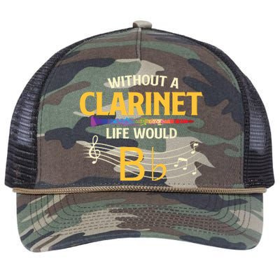 Without A Clarinet Life Would B Flat Clarinetist Retro Rope Trucker Hat Cap