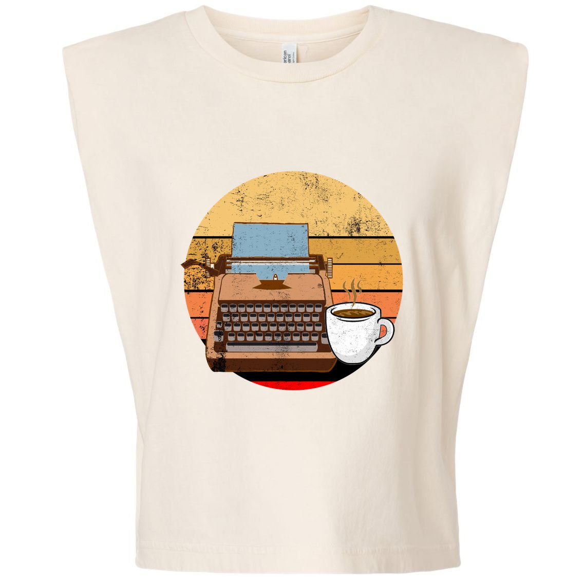Writer Autor Coffee Typewriter Retro Vintage Journalist Gift Garment-Dyed Women's Muscle Tee