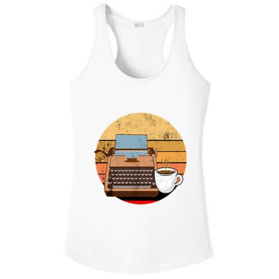 Writer Autor Coffee Typewriter Retro Vintage Journalist Gift Ladies PosiCharge Competitor Racerback Tank