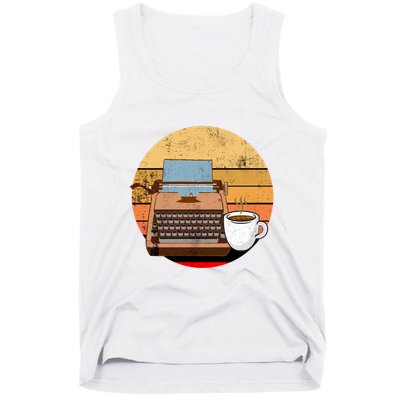 Writer Autor Coffee Typewriter Retro Vintage Journalist Gift Tank Top