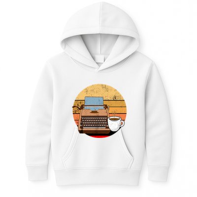 Writer Autor Coffee Typewriter Retro Vintage Journalist Gift Kids Hoodie