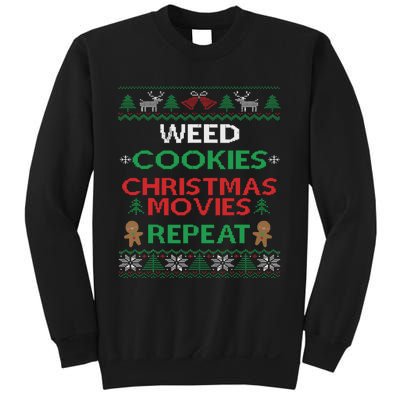 Weed And Cannabis Ugly Christmas Pajama Funny Sweatshirt