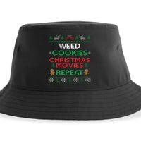 Weed And Cannabis Ugly Christmas Pajama Funny Sustainable Bucket Hat