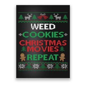 Weed And Cannabis Ugly Christmas Pajama Funny Poster