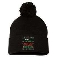 Weed And Cannabis Ugly Christmas Pajama Funny Pom Pom 12in Knit Beanie