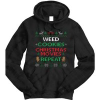 Weed And Cannabis Ugly Christmas Pajama Funny Tie Dye Hoodie