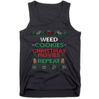 Weed And Cannabis Ugly Christmas Pajama Funny Tank Top