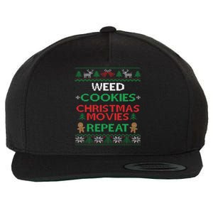 Weed And Cannabis Ugly Christmas Pajama Funny Wool Snapback Cap