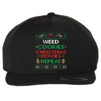 Weed And Cannabis Ugly Christmas Pajama Funny Wool Snapback Cap