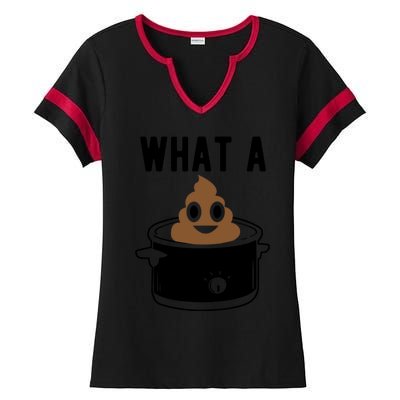 What A Crock Gift Funny Poop In A Crock Pot Gift Ladies Halftime Notch Neck Tee