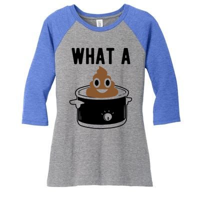 What A Crock Gift Funny Poop In A Crock Pot Gift Women's Tri-Blend 3/4-Sleeve Raglan Shirt