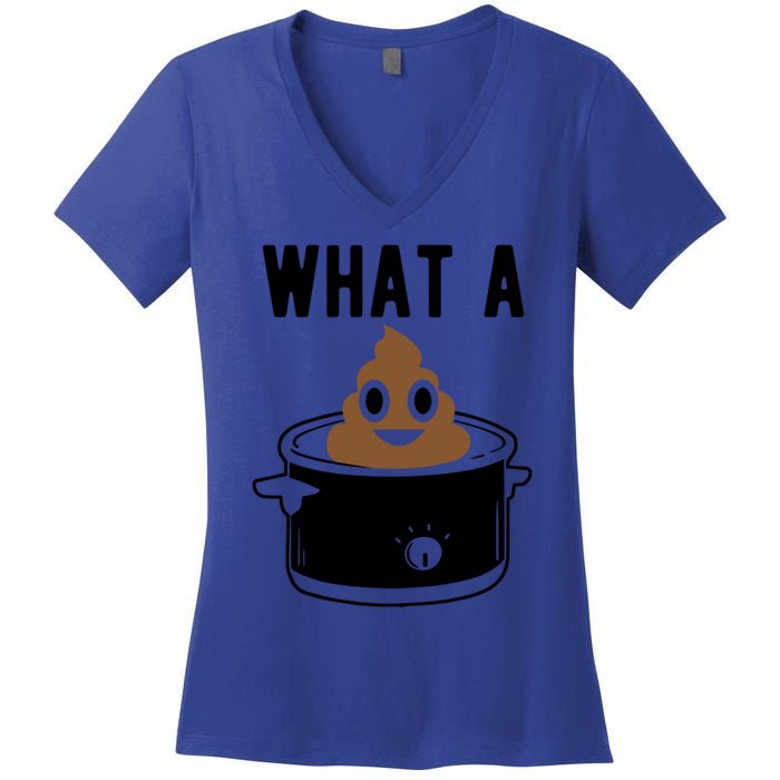 What A Crock Gift Funny Poop In A Crock Pot Gift Women's V-Neck T-Shirt