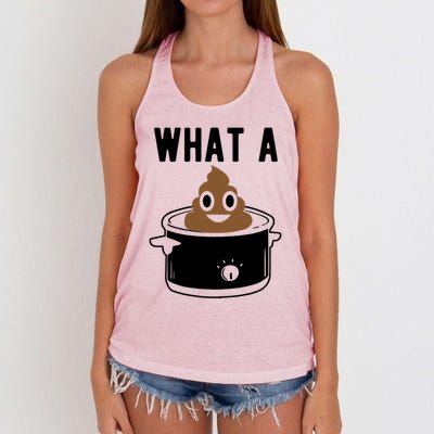 What A Crock Gift Funny Poop In A Crock Pot Gift Women's Knotted Racerback Tank