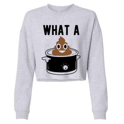 What A Crock Gift Funny Poop In A Crock Pot Gift Cropped Pullover Crew