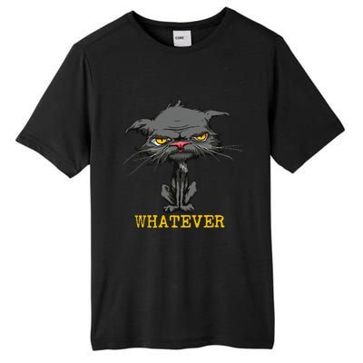 Whatever Angry Cat Funny Sarcastic Bored Cat Lovers Meh Tall Fusion ChromaSoft Performance T-Shirt