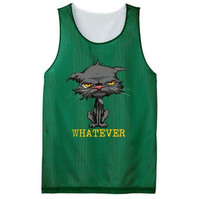 Whatever Angry Cat Funny Sarcastic Bored Cat Lovers Meh Mesh Reversible Basketball Jersey Tank