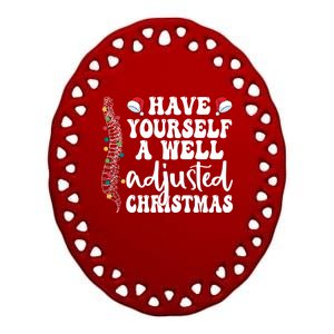 Well Adjusted Christmas Chiropractic Santa Chiro Christmas Gift Ceramic Oval Ornament