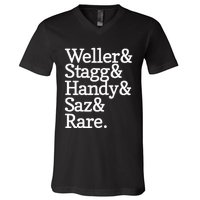 Whiskey Alcohol Drinker Weller & Staggy & Handy & Saz & Rare V-Neck T-Shirt