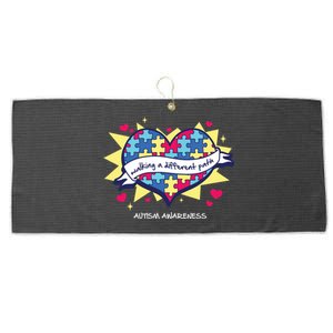 Walking A Different Path Gift Autism Awareness Quote Proud Funny Gift Large Microfiber Waffle Golf Towel