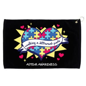 Walking A Different Path Gift Autism Awareness Quote Proud Funny Gift Grommeted Golf Towel