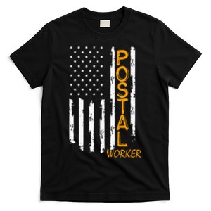 Worker American Distressed Flag US Postal Service T-Shirt