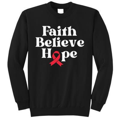 World Aids Day Red Ribbon Faith Believe Aids Support Gifts Sweatshirt