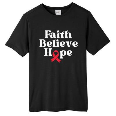 World Aids Day Red Ribbon Faith Believe Aids Support Gifts Tall Fusion ChromaSoft Performance T-Shirt