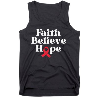 World Aids Day Red Ribbon Faith Believe Aids Support Gifts Tank Top