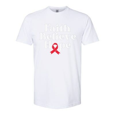 World Aids Day Red Ribbon Faith Believe Aids Support Gifts Softstyle CVC T-Shirt