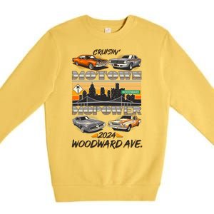 Woodward Ave Cruise Motown Mopower 2024 Premium Crewneck Sweatshirt