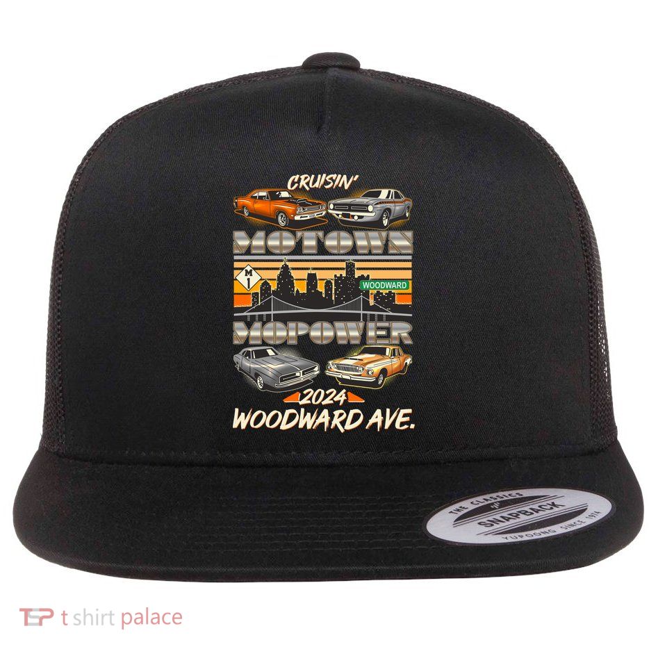 Woodward Ave Cruise Motown Mopower 2024 Flat Bill Trucker Hat