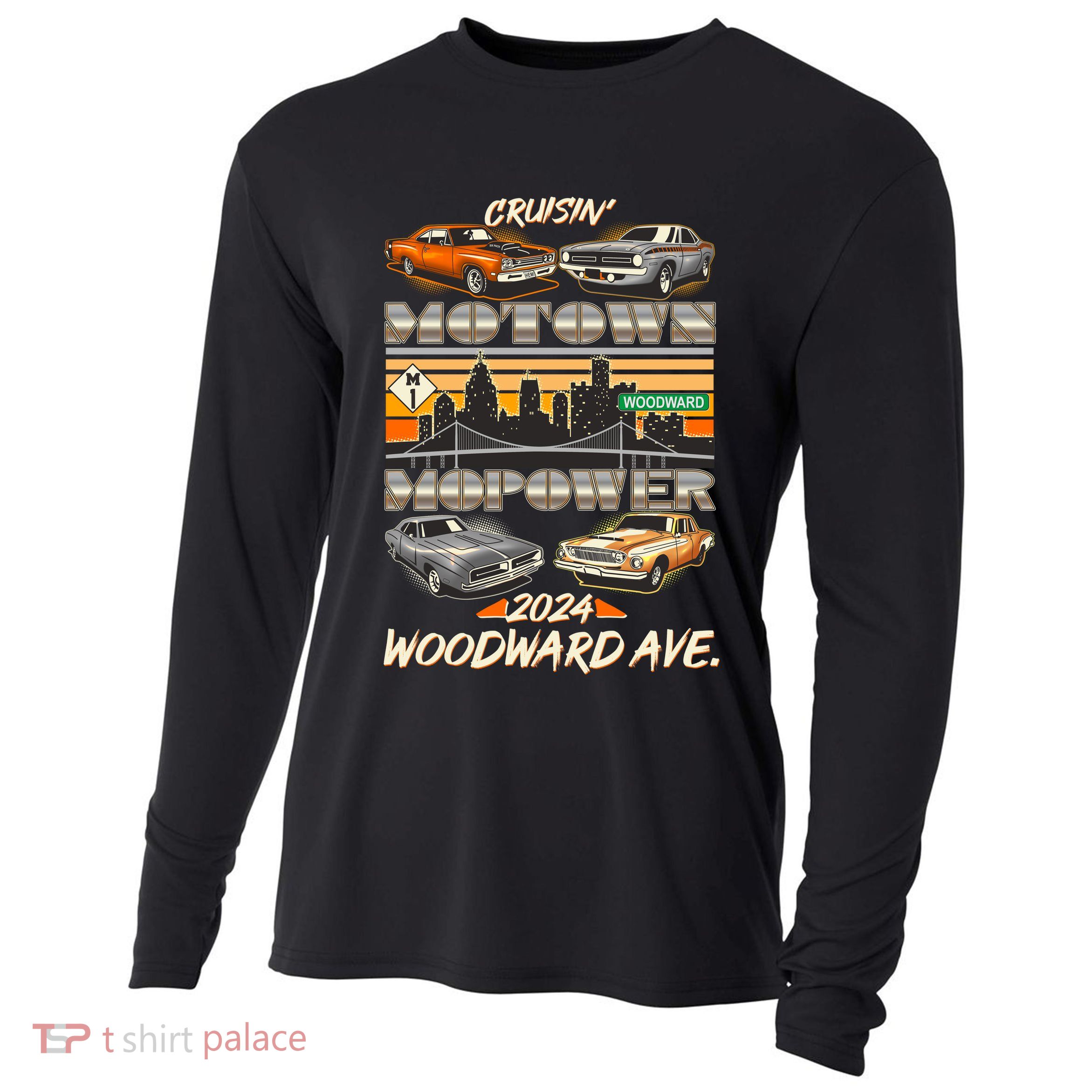 Woodward Ave Cruise Motown Mopower 2024 Cooling Performance Long Sleeve Crew