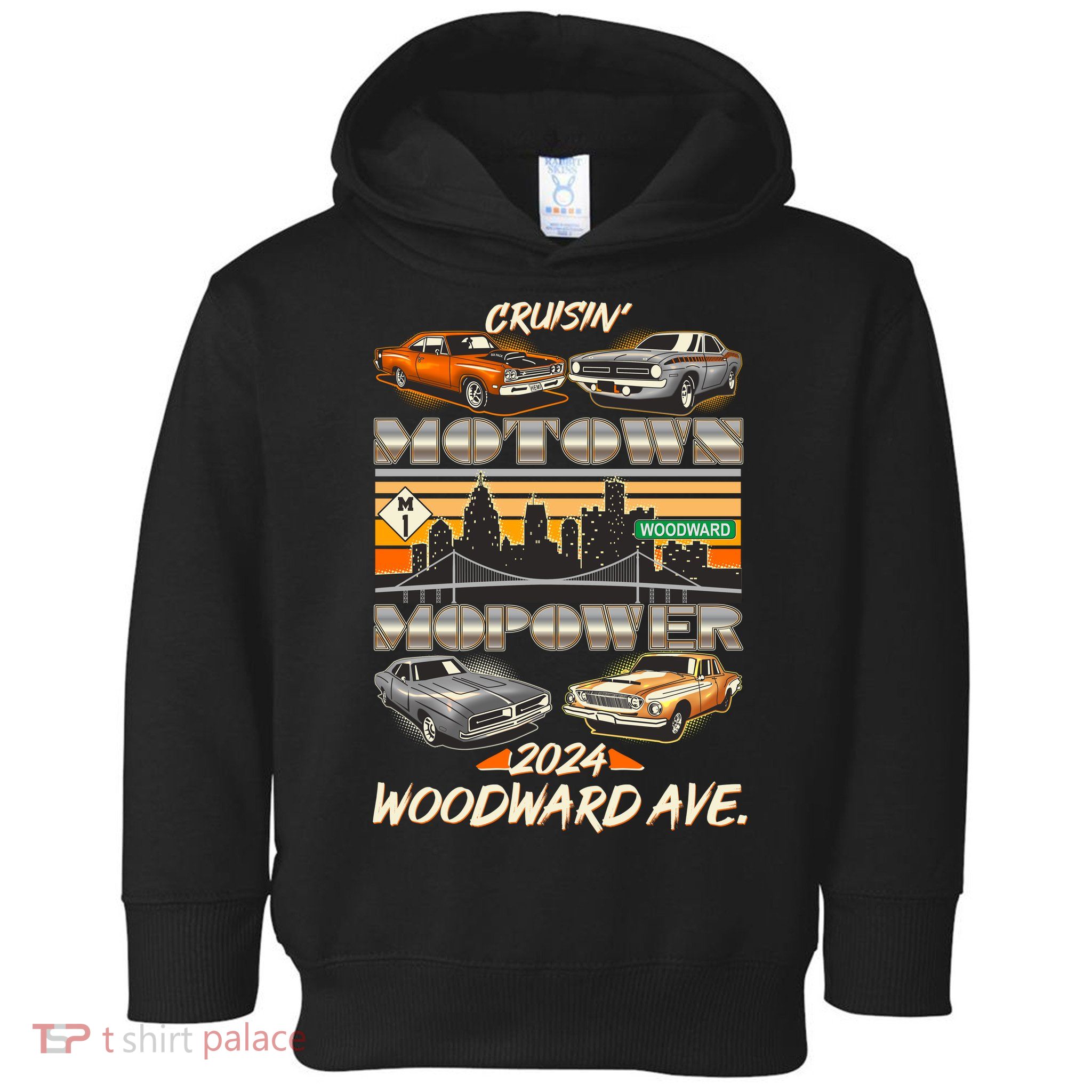 Woodward Ave Cruise Motown Mopower 2024 Toddler Hoodie