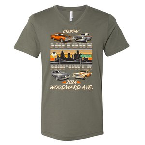 Woodward Ave Cruise Motown Mopower 2024 V-Neck T-Shirt