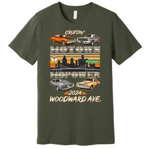 Woodward Ave Cruise Motown Mopower 2024 Premium T-Shirt