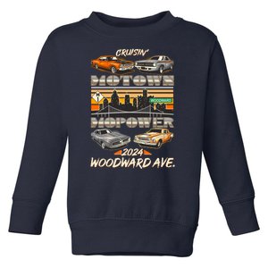 Woodward Ave Cruise Motown Mopower 2024 Toddler Sweatshirt