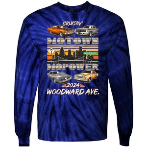 Woodward Ave Cruise Motown Mopower 2024 Tie-Dye Long Sleeve Shirt