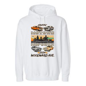 Woodward Ave Cruise Motown Mopower 2024 Garment-Dyed Fleece Hoodie