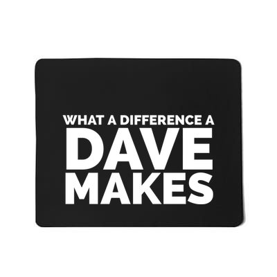 What A Difference A Dave Makes Funny Saying Mousepad