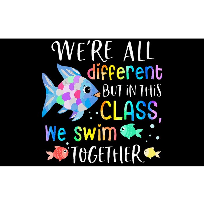 We're all different but in this class we swim together Teach Bumper Sticker