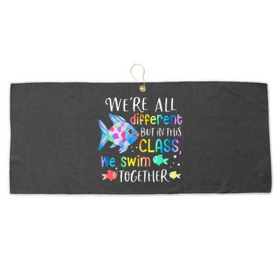 We're all different but in this class we swim together Teach Large Microfiber Waffle Golf Towel