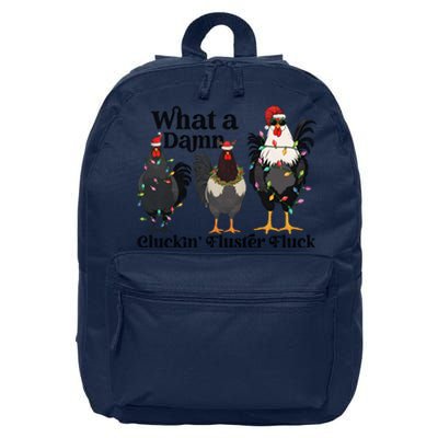 What A Damn Cluckin Fluster Fluck Christmas Chicken 16 in Basic Backpack