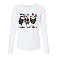 What A Damn Cluckin Fluster Fluck Christmas Chicken Womens Cotton Relaxed Long Sleeve T-Shirt