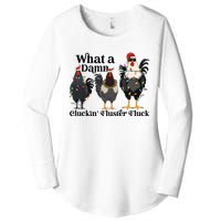 What A Damn Cluckin Fluster Fluck Christmas Chicken Women's Perfect Tri Tunic Long Sleeve Shirt