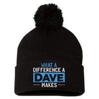 What A Difference A Dave Makes Pom Pom 12in Knit Beanie