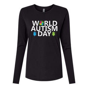 World Autism Day April 2nd Autistic Awareness Puzzle Womens Cotton Relaxed Long Sleeve T-Shirt