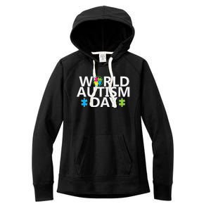 World Autism Day April 2nd Autistic Awareness Puzzle Women's Fleece Hoodie