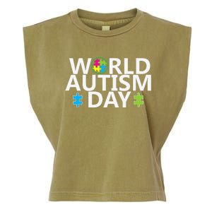 World Autism Day April 2nd Autistic Awareness Puzzle Garment-Dyed Women's Muscle Tee