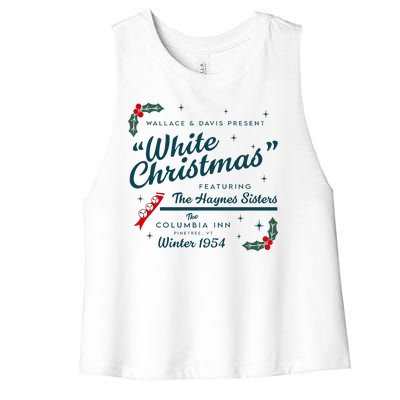 Wallace And Davis Present White Christmas Featuring Christmas Women's Racerback Cropped Tank