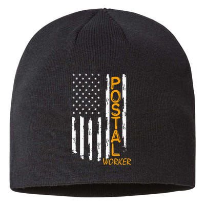 Worker American Distressed Flag US Postal Service Sustainable Beanie